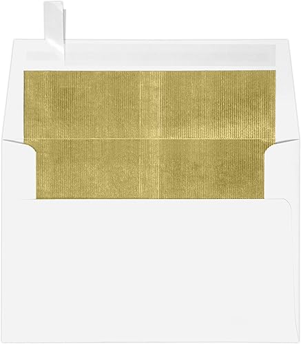Vista 69 de LUXPaper Sobres de invitación con forro de aluminio A9 Despegar y prensar 5 3/4 pulgadas x 8 3/4 pulgadas Blanco con forro LUX dorado 60