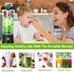 Mélangeurs portatifs pour smoothies et shakes, Binineew 20oz Mélangeur personnel USB Bouteilles de mélangeur pour la cuisine pour les sports de cuisine Gym (Noir)