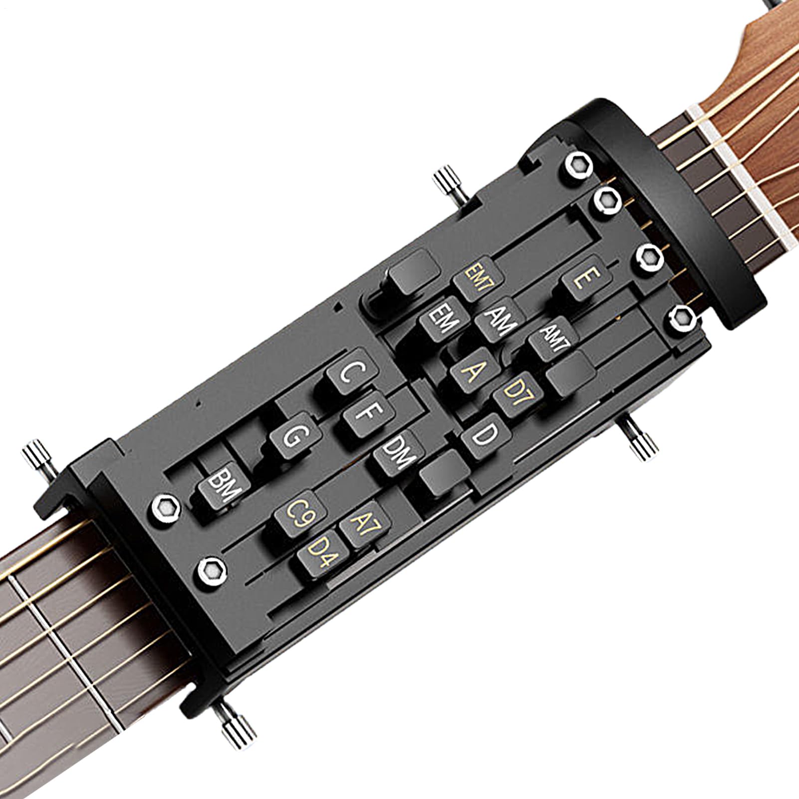 Tragbarer Gitarren-Akkordpresser Aktualisierte Version Gitarren-AkkordHelfer und Trainer für Akustikgitarre, GitarrenLernwerkzeuge für Anfänger