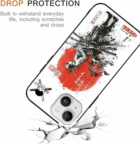 Miniatura 4 de Paquete de 2 fundas de silicona para Apple iPhone 15 Plus de 6.7 pulgadas, estampado de personajes de dibujos animados de anime japonés para