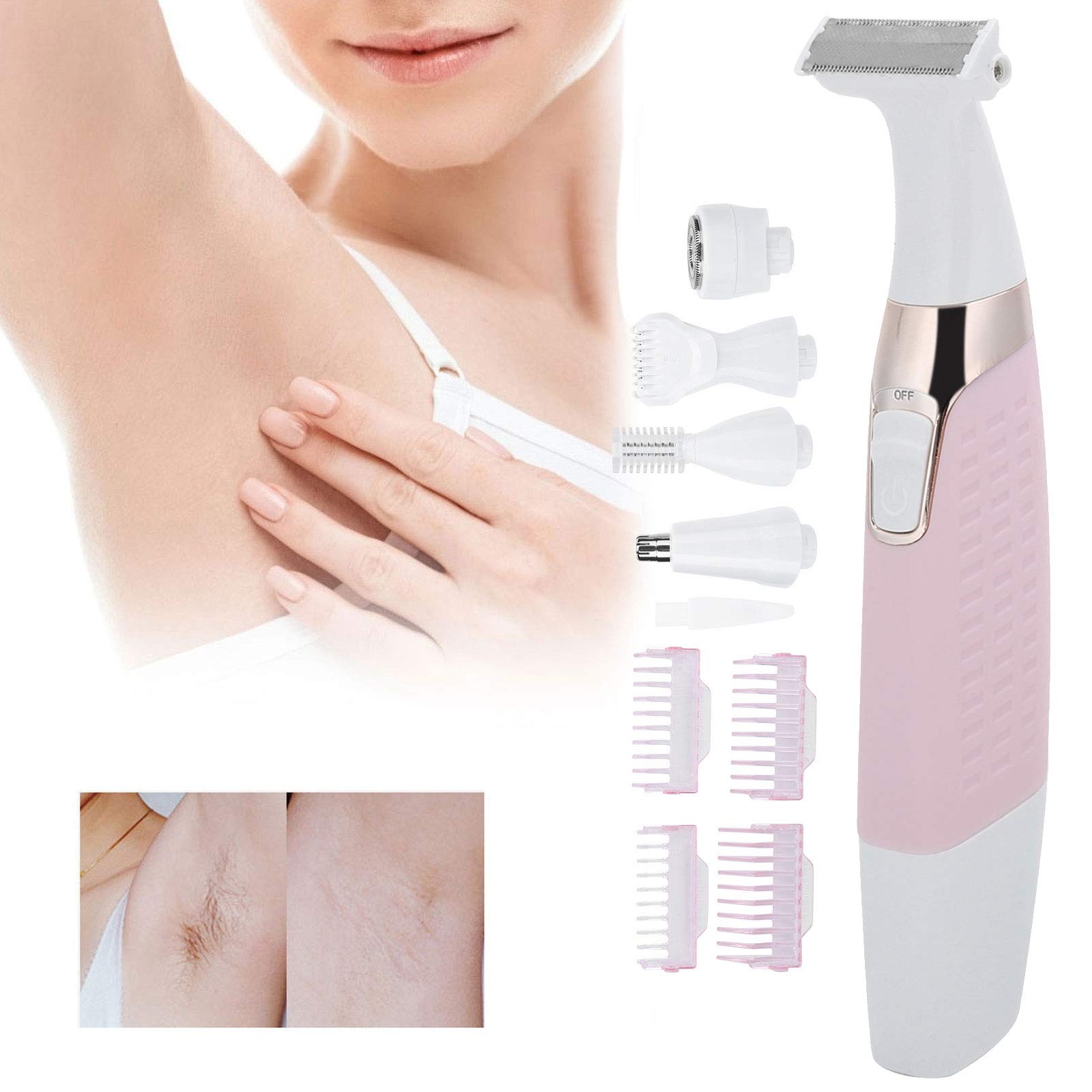 Depilator do twarzy dla kobiet, 5 w 1, bezbolesna golarka ładowana USB, depilatory do twarzy, depilator do brwi, przenośna konstrukcja