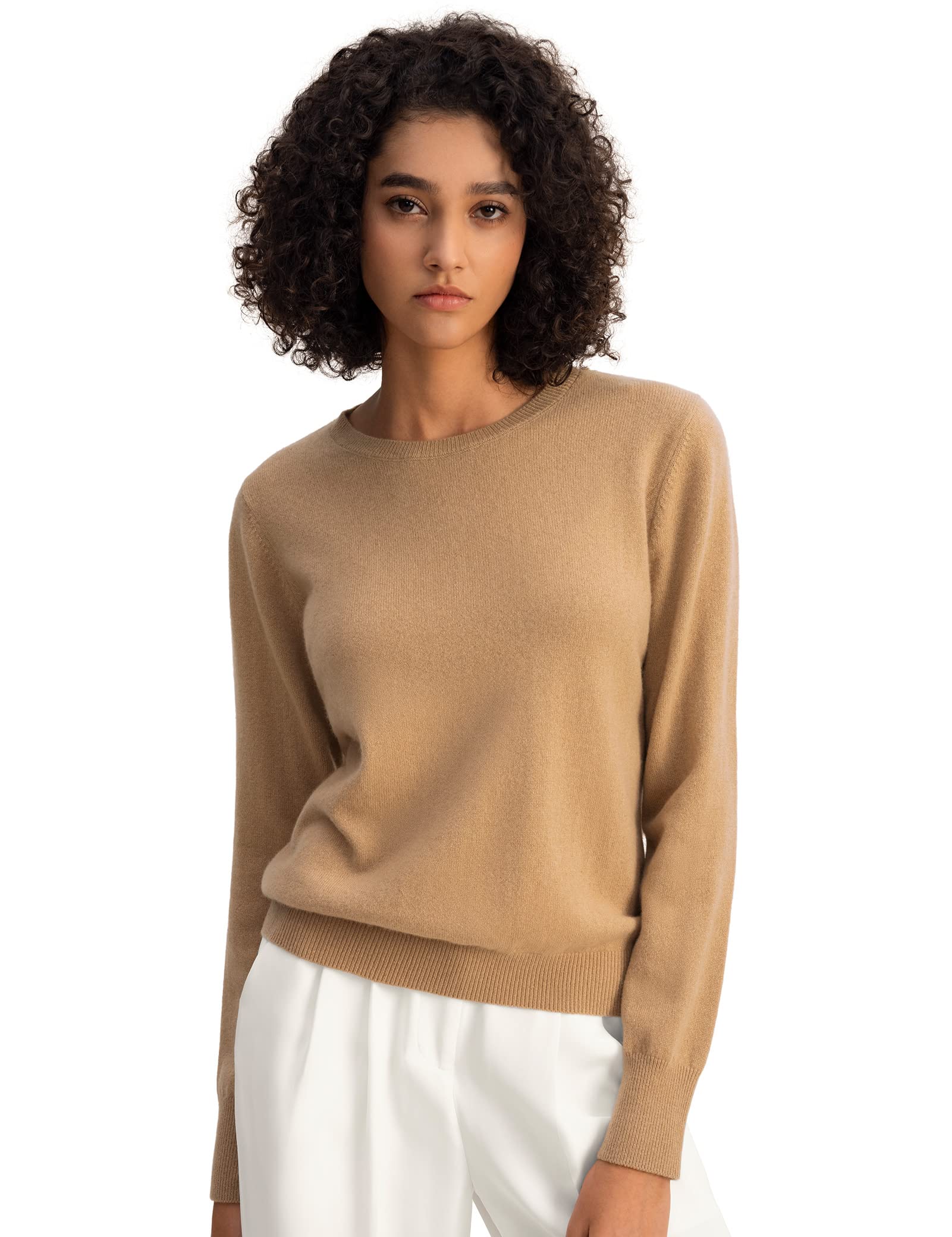 LilySilk Basic Pullover Pullover für Frauen 100% Baby Kaschmir, Weiches, Hautfreundliches Cropped Rundhalspullover Top mit regulärer Passform für den Frühling Herbst