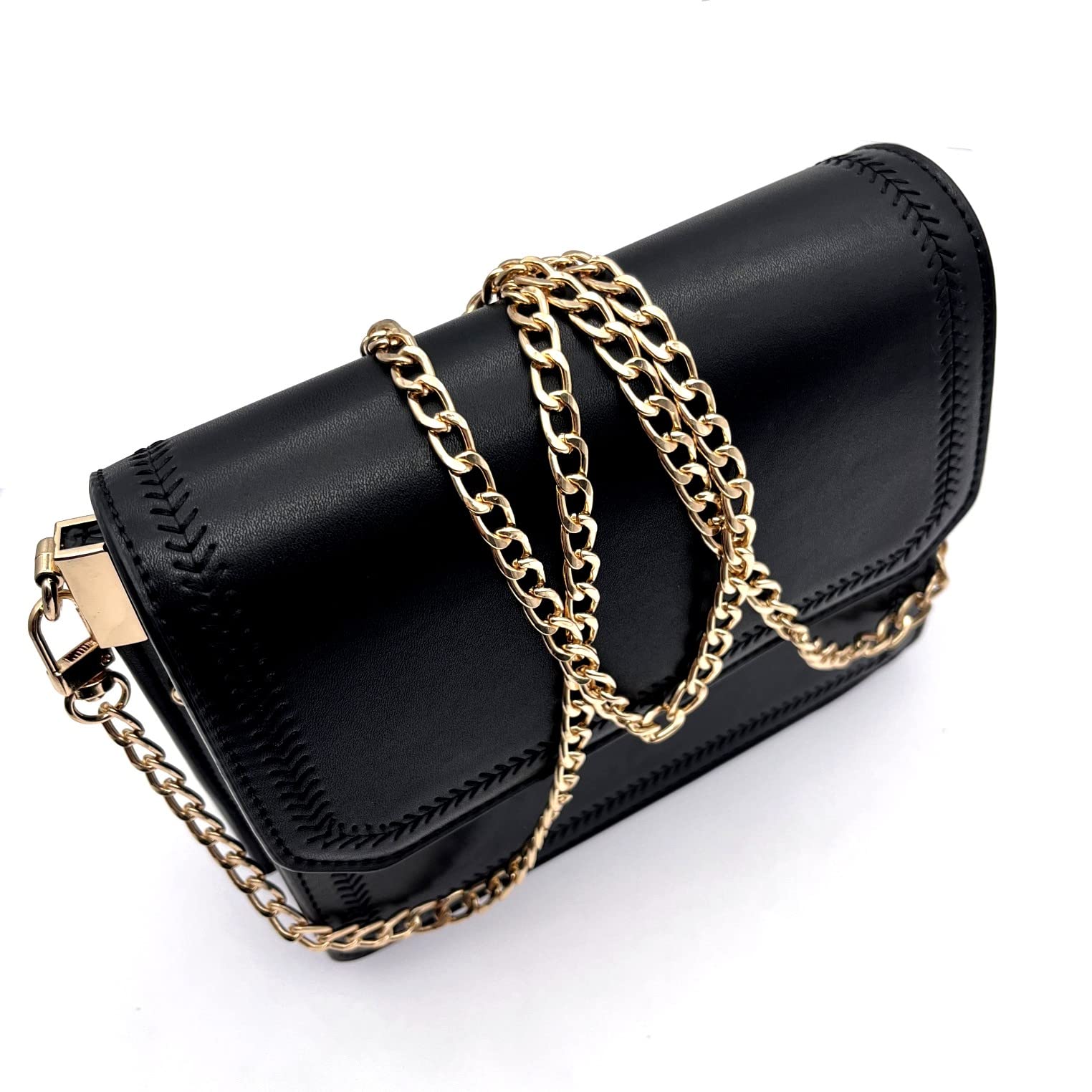 JZK Cadena de Metal 100cm para Bolso - Correa de Hombro Dorada con Hebillas