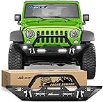 Nilight Front Bumper Compatible for 2007 2008 2009 2010 2011 2012 2013 2014 2015 2016 2017 2018 Jeep Wrangler JK/JKU Rock Crawler Winch Plate