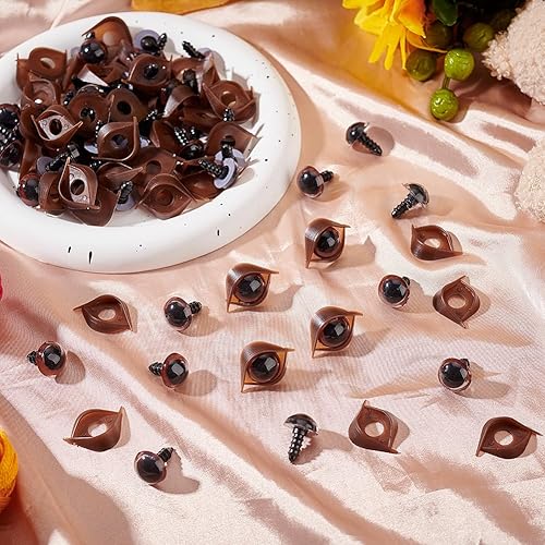 Miniatura 3 de PH PandaHall 100 juegos de ojos de seguridad para manualidades con hebillas para párpados, ojos de animales de peluche, ojos de ganchillo con