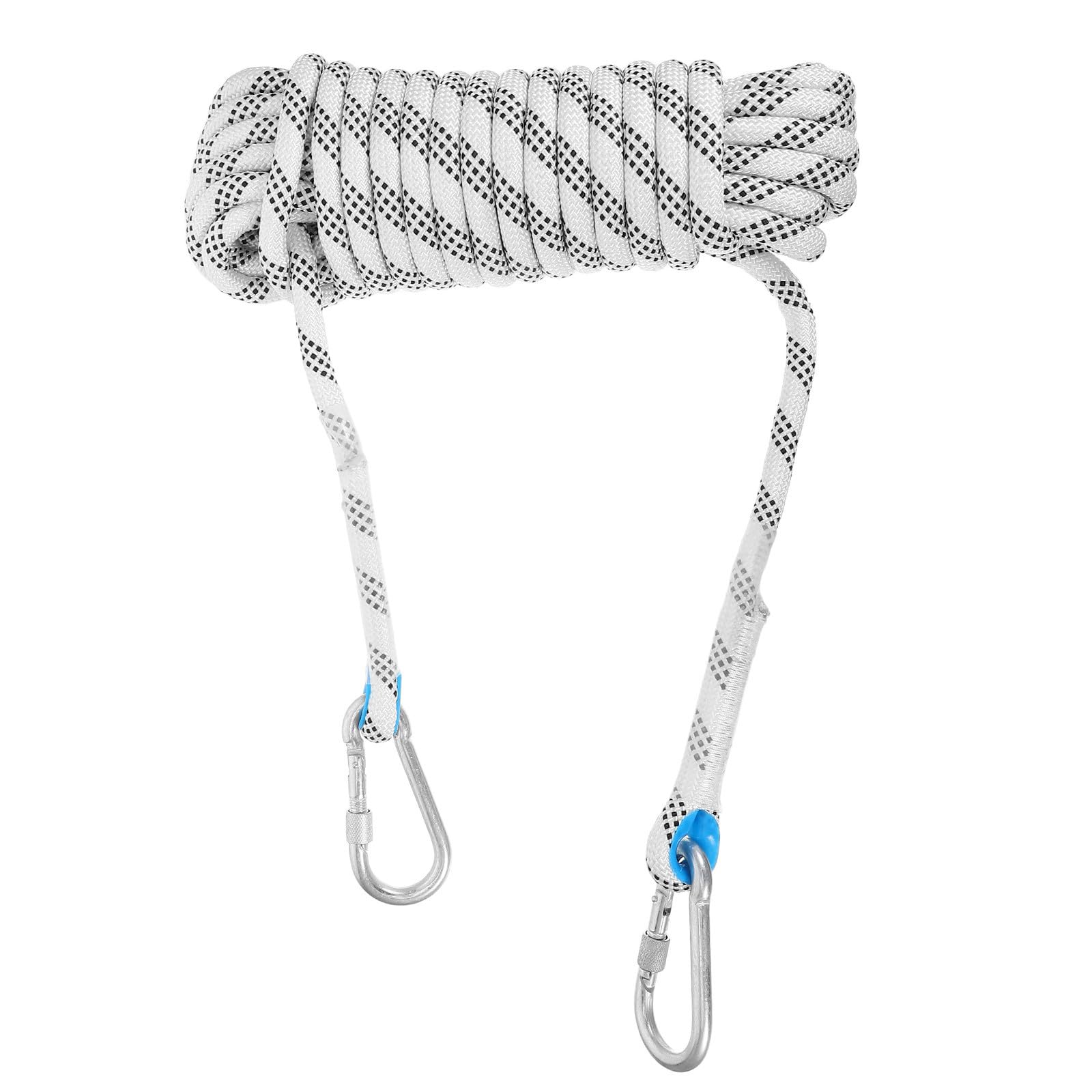 Amosfun Wäscheleine 10 Meter lang Polyester Outdoor Wetterfeste mit Edelstahl Haken 12mm Stark Leicht mit Karabiner Tragkraft bis 2200kg für Reisen und Geländer Geeignet