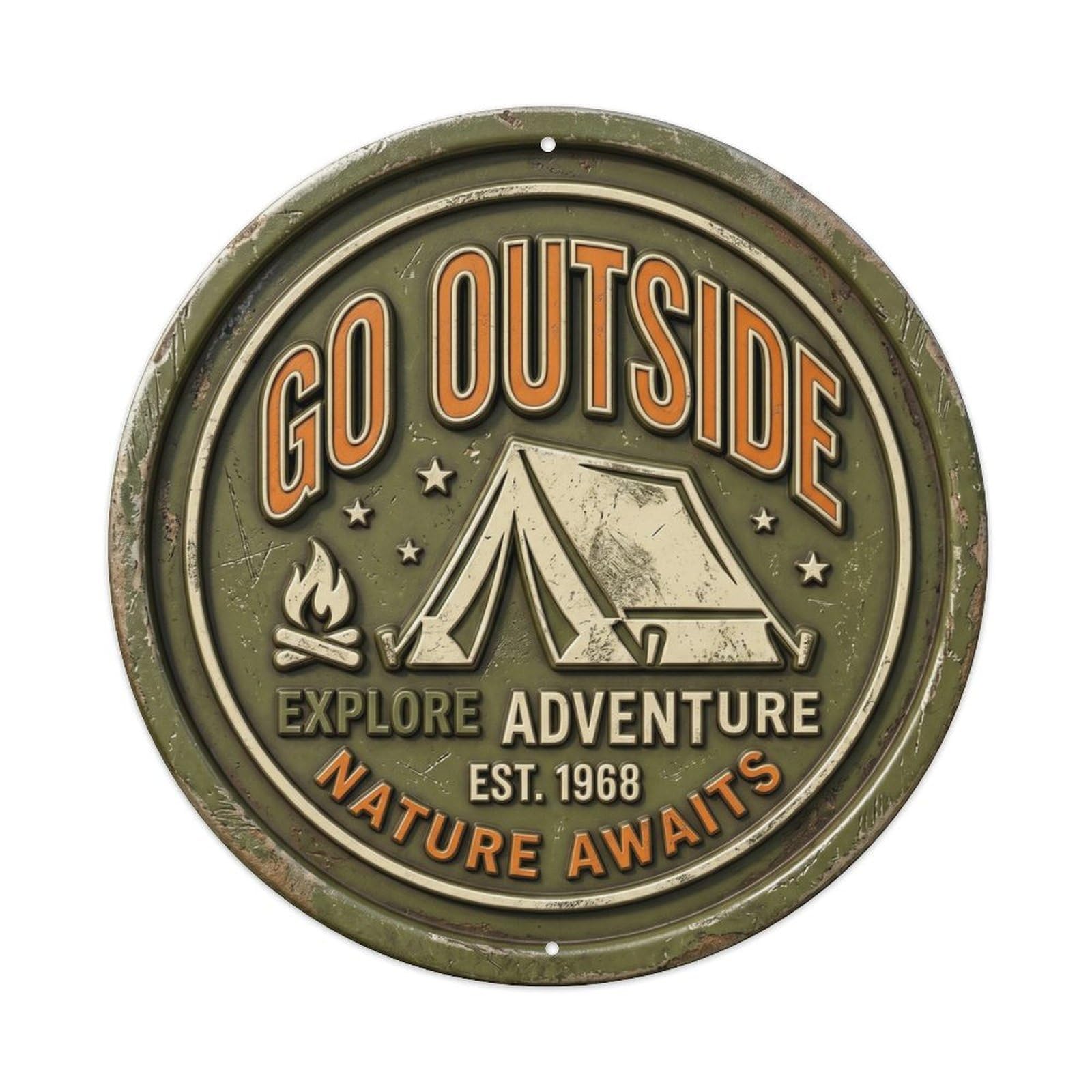 Go Outside Classic Garage Ornament Retro Slogans Metal Tin Sign