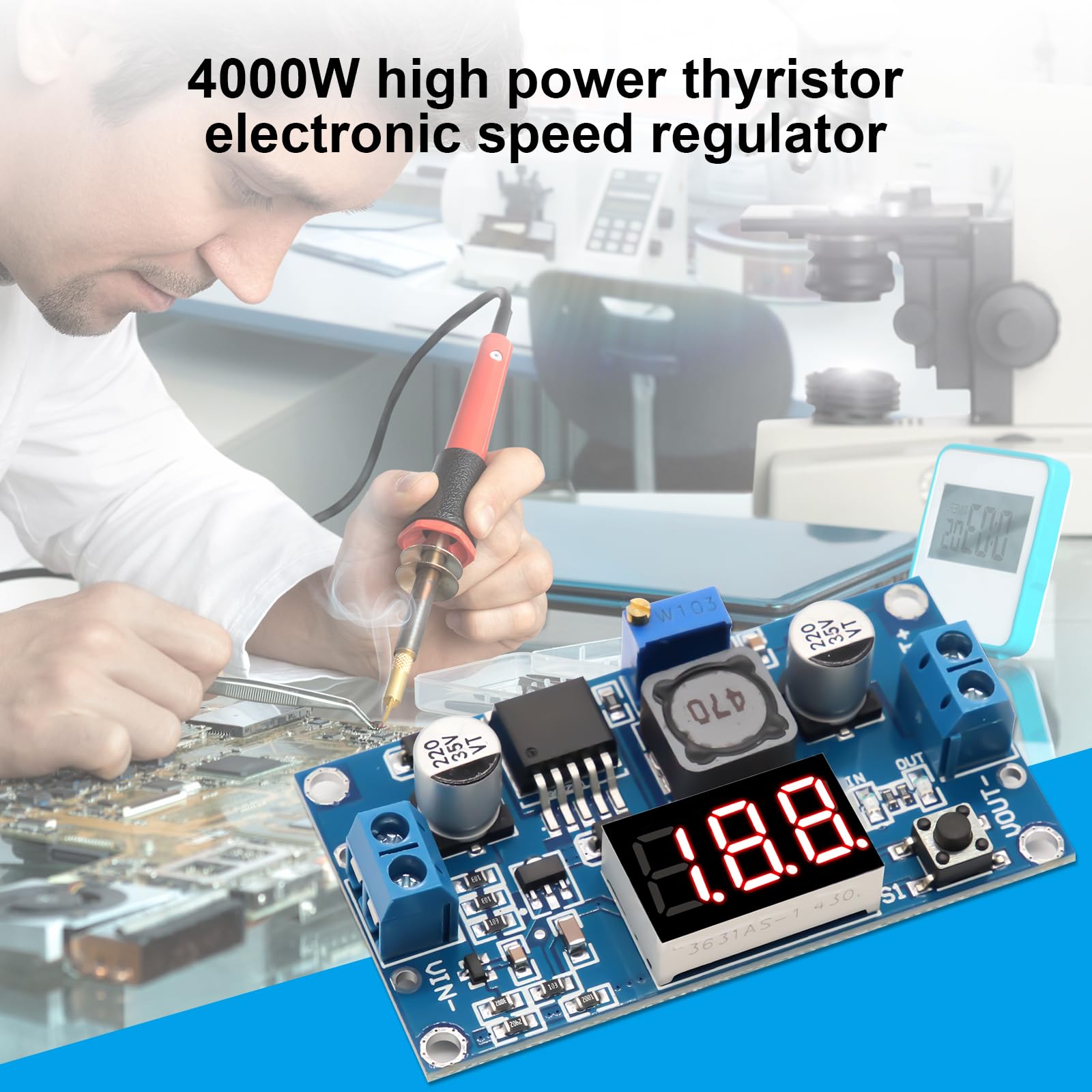 Verstellbares Step-Down Netzteil Modul Mit LCD-Display Und Gehäuse – 2A / 10A