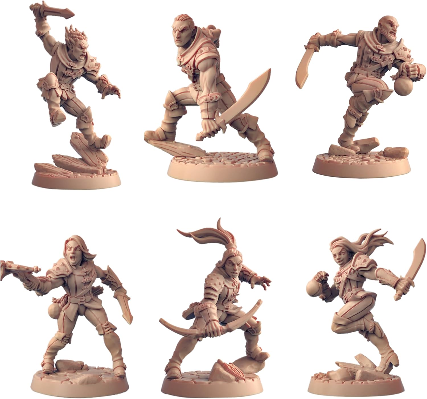TYL Thieves Guild Adept Unpainted Miniature for War Gaming | RPG Scale Figures, Detailed Tabletop Board Game Accessories | Realistic Tabletop Miniatures (Combo of 6, 32mm)