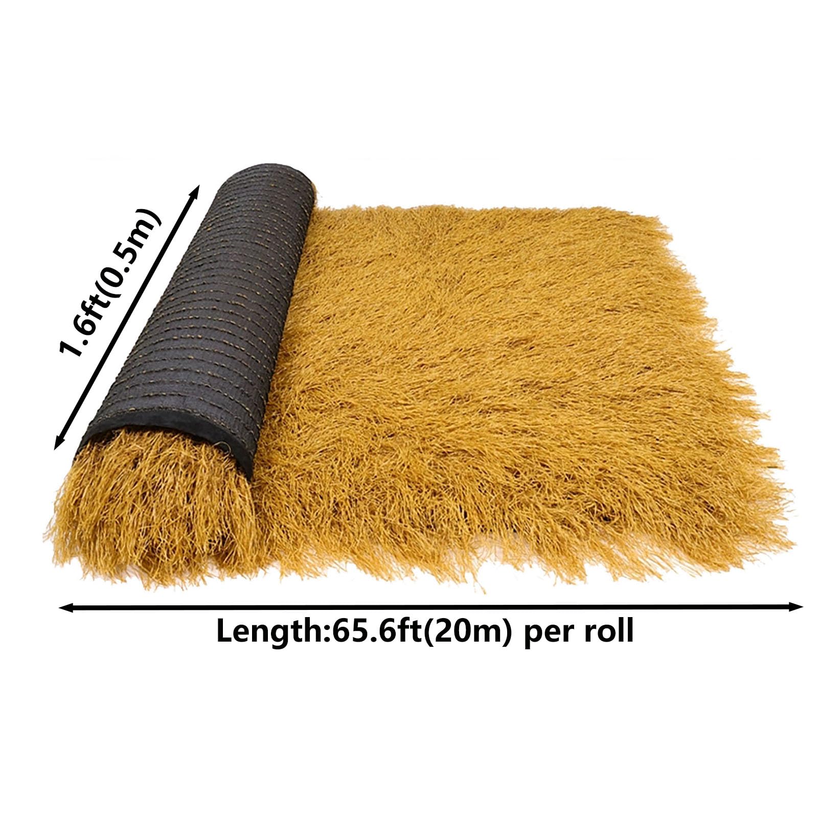 Toit D'herbe De Chaume Synthétique, Artisanat De Bricolage D'art Commercial, Toit De Chaume Palapa, Rouleau De Paille Mexicaine Artificielle Jaune, Toit De Chaume Palapa(Size:1.64ft*6.56ft(0.5m*2m))