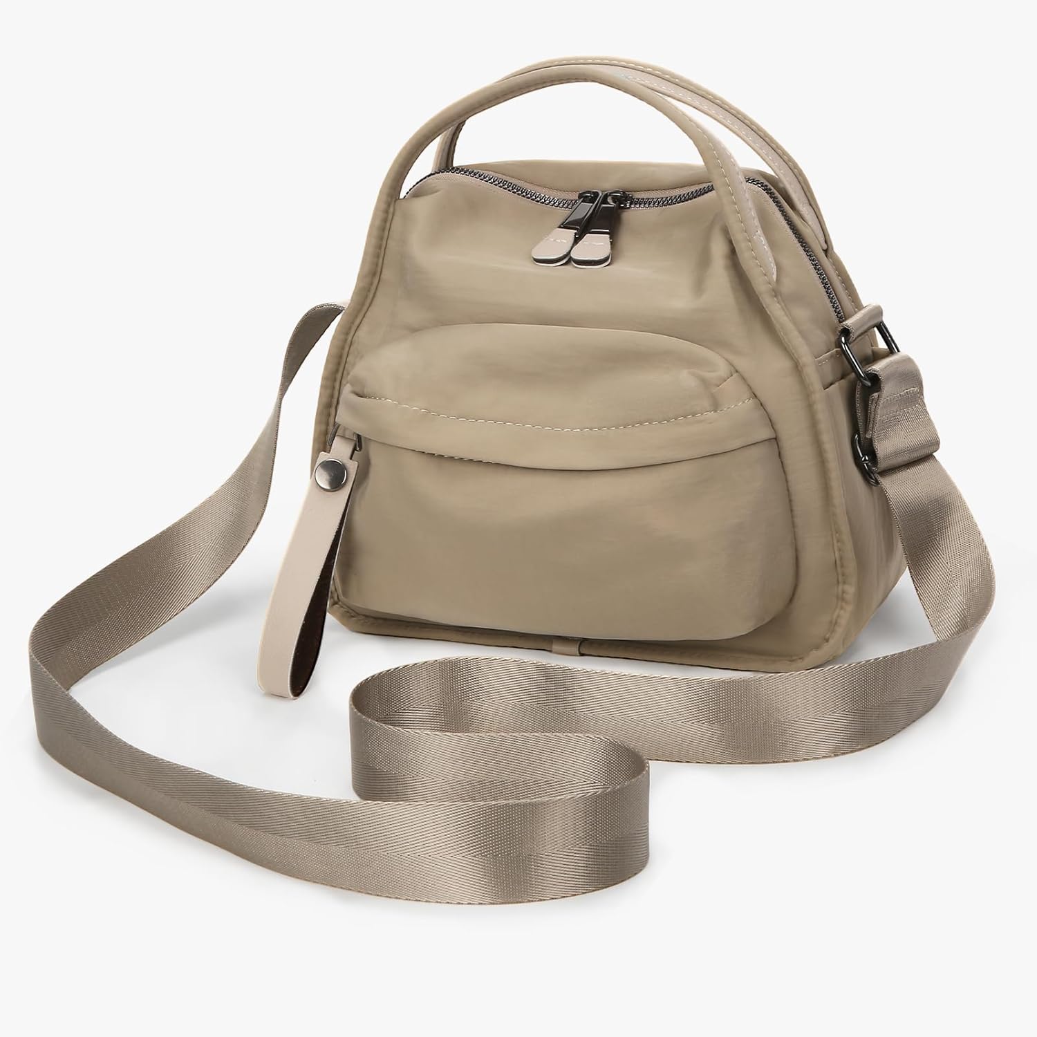 Elegant Solid Color Shoulder Bag for Women Casual Nylon Front Pocket Crossbody Casual Trendy Textured Commuter Bag - Image 7