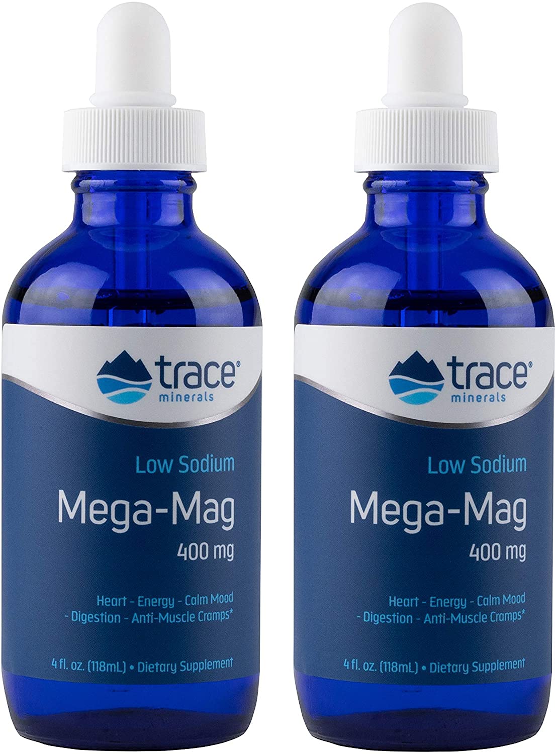 Trace Minerals ResearchMega-Mag 400mg Twin Pack 2 x 118 ml Magnesium Laboratory Tested Soy Free Gluten Free Non-GMO Vegan