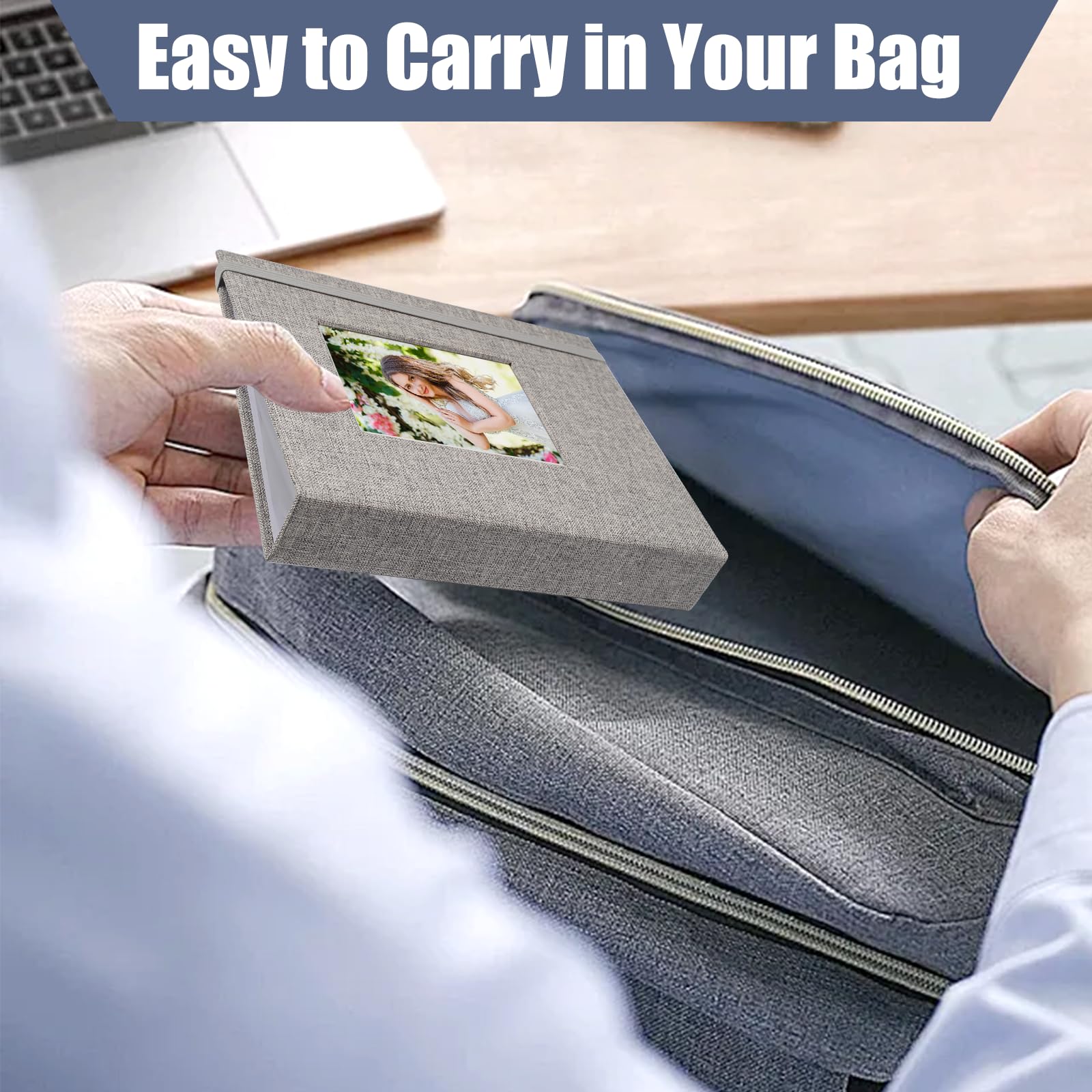 Album Fotografico 13x18 Cm In Lino - Confezione Da 2, Grigio, Per 52 Foto - Foto 13