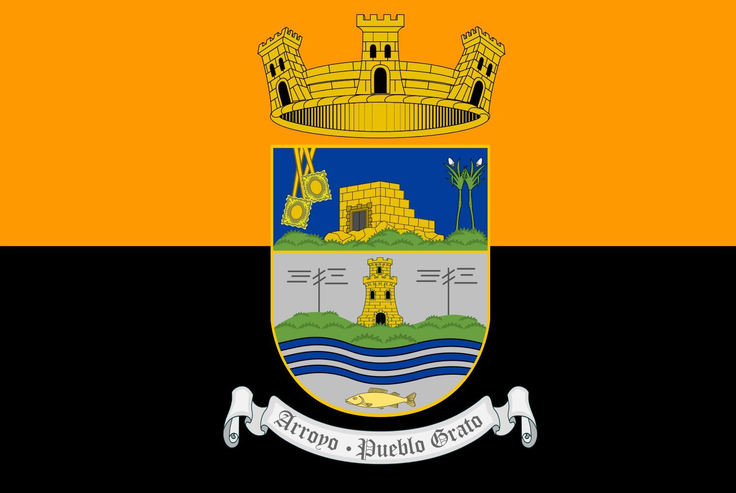 Drapeau d'Arroyo grand format avec armoiries officielles