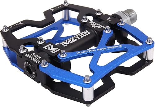 Vista 21 de MZYRH Pedales de bicicleta de montaña, ultrarresistentes, coloridos mecanizados CNC, 9/16 pulgadas, sellados con 3 pedales de rodamiento Rodamientos