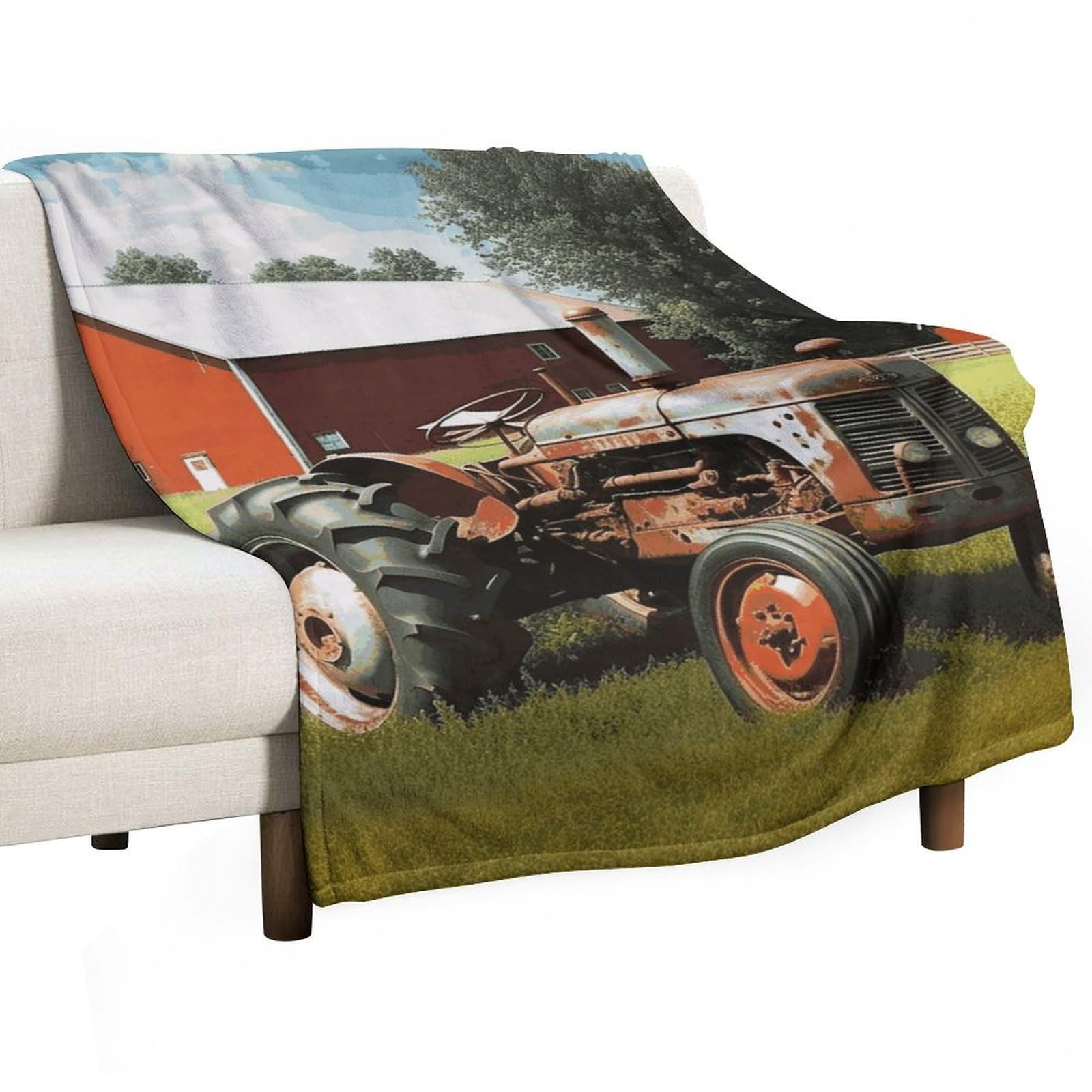 Couverture polaire tracteur agricole 168x229 cm en flanelle