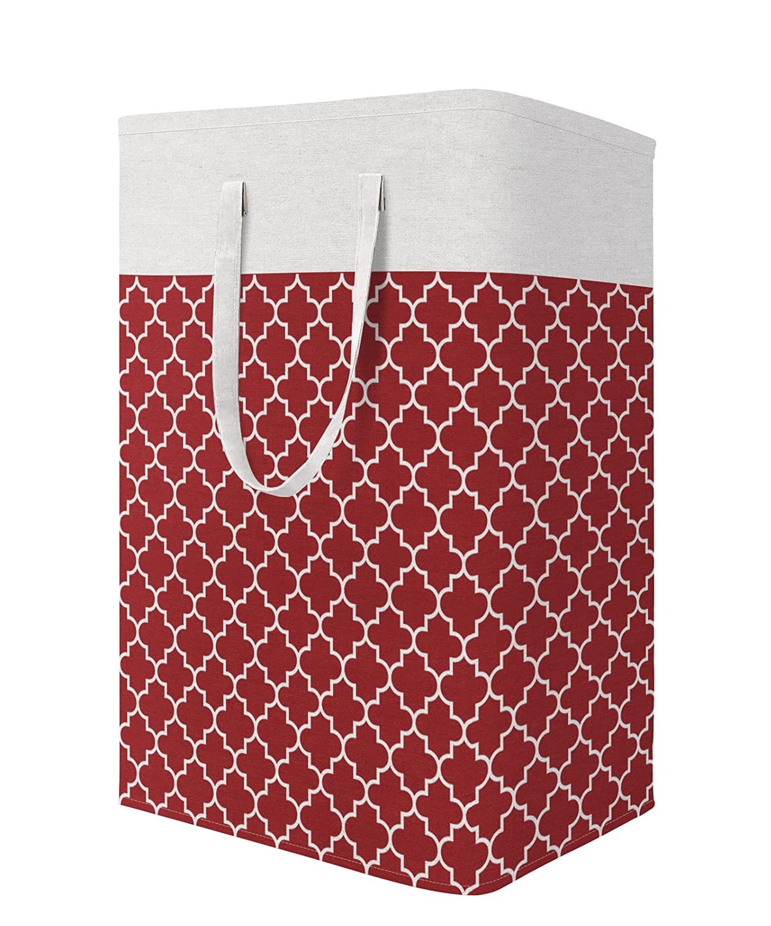 House of Quirk Laundry Hamper 75L Collapsible Large Laundry Baskets with Easy Carry Handles Freestanding Waterproof Clothes Hamper Storage Basket for Toys Clothes Organizer (75Litre, Red)-image-17
