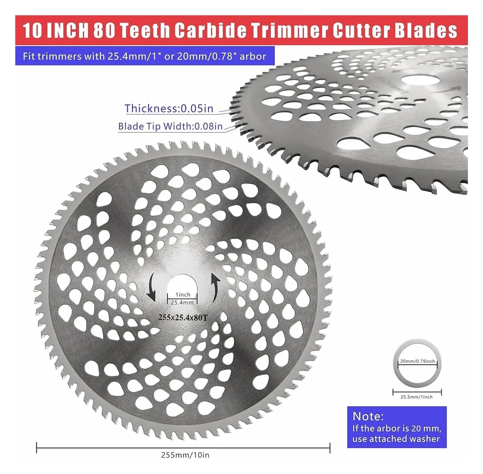 Cortacésped con Cabezal De Cuchilla, Disco Cortacésped De Madera De 40/60 / 80 Dientes para Desbrozadora, Piezas De Hierba De Jardín(5A-60T)