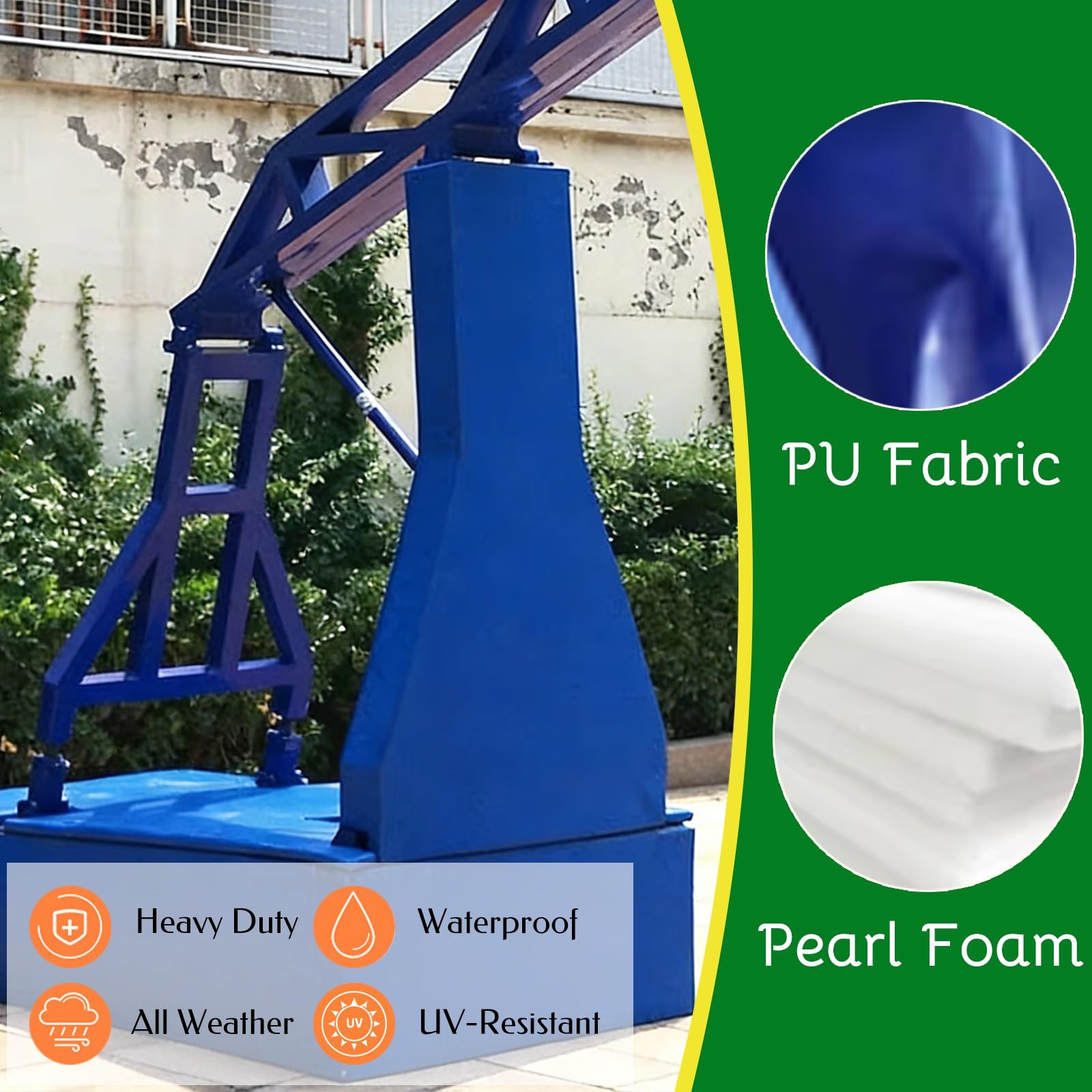 Cuscino in schiuma personalizzabile per palo da basket da 1,8 m - Protezione per pali da esterni quadrata S per campi e parcheggi, resistente alle intemperie, protezione di sicurezza durevole