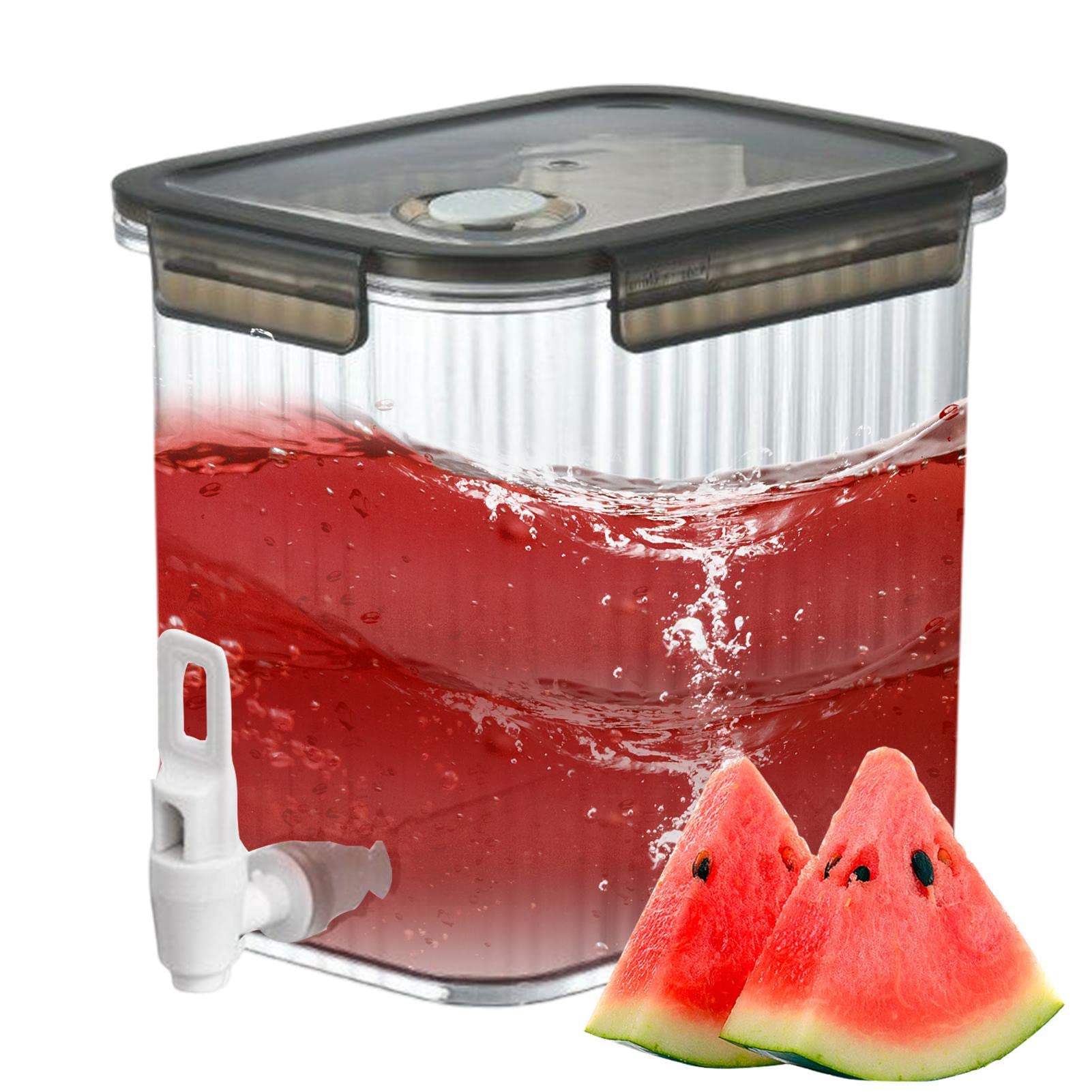 Distributeur De Boissons 3,5 L Avec Robinet – Grand Réservoir Réfrigérateur Pour Eau Infusée, Jus, Cocktails, Thé Glacé – Anti-Fuite & Filtre Amovible