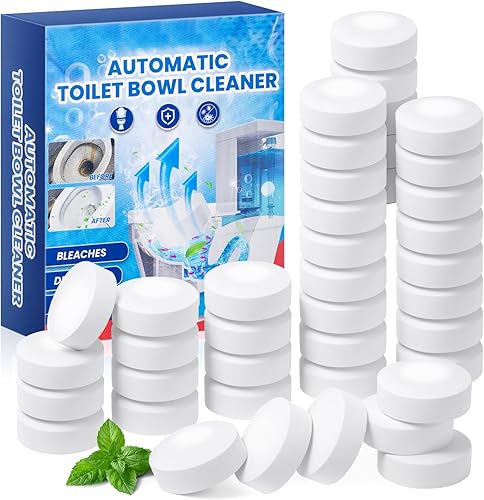 G  PEH Paquete de 40 pastillas limpiadoras de inodoro, limpiadores automáticos de inodoro, mantenimiento sin esfuerzo para baños residenciales y de