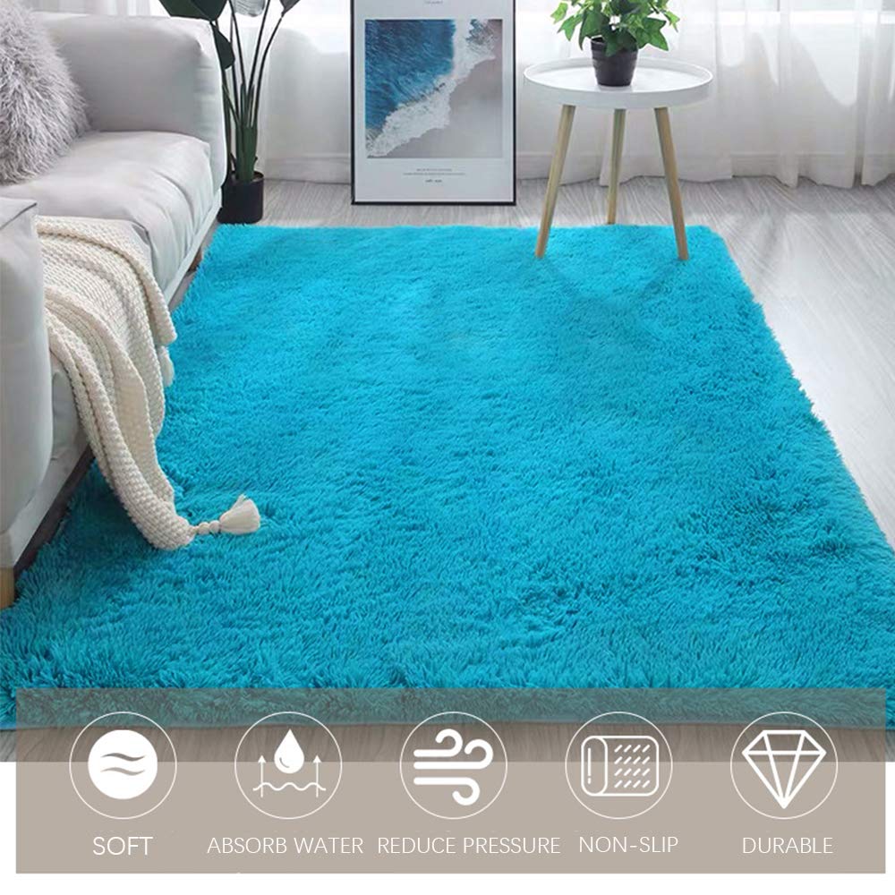 GueTTO Shaggy Prestige - Tappeto a pelo lungo, per decorare soggiorno, camera da letto, come tappetino per gattonare per bambini, tappetino da yoga e tappetino per esercizi, giallo, 140 x 200 cm