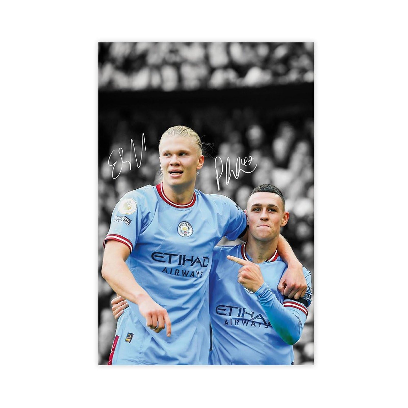 GBFRE Erling Haaland, Phil Foden Canvas Poster Bedroom Decor Landscape Office Room Decor Gift 16x24inch(40x60cm)