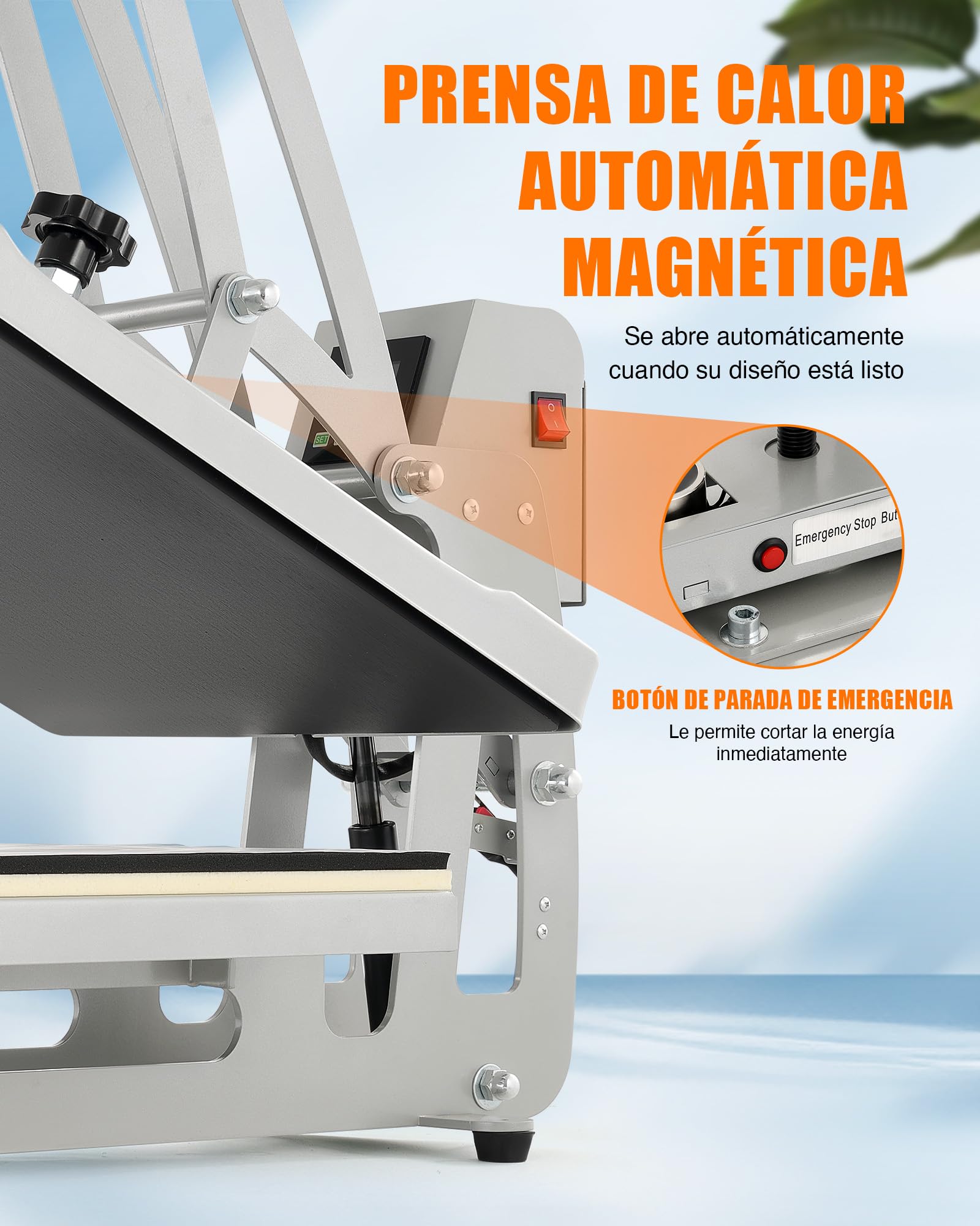 CREWORKS Prensa de Calor 50x40, Plancha Sublimacion Semiautomática, 2200W Plancha Sublimacion 40x50 cm con Base Deslizante, Prensa Termica para Camiseta, Alfombrillas de Ratón y Más