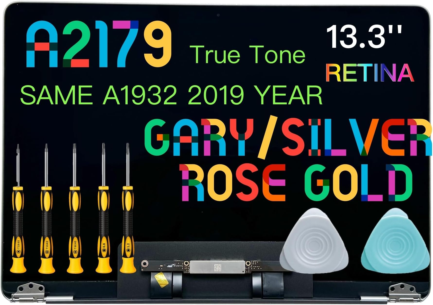 Replacement 13.3 inches 2560x1600 Full LCD Screen Complete Top Assembly for Air Retina 13" 2020 A2179 EMC 3302 MVH22 MVH42 MVH52 MWTJ2 MWTK2 MWTL2 (Space Gray)
