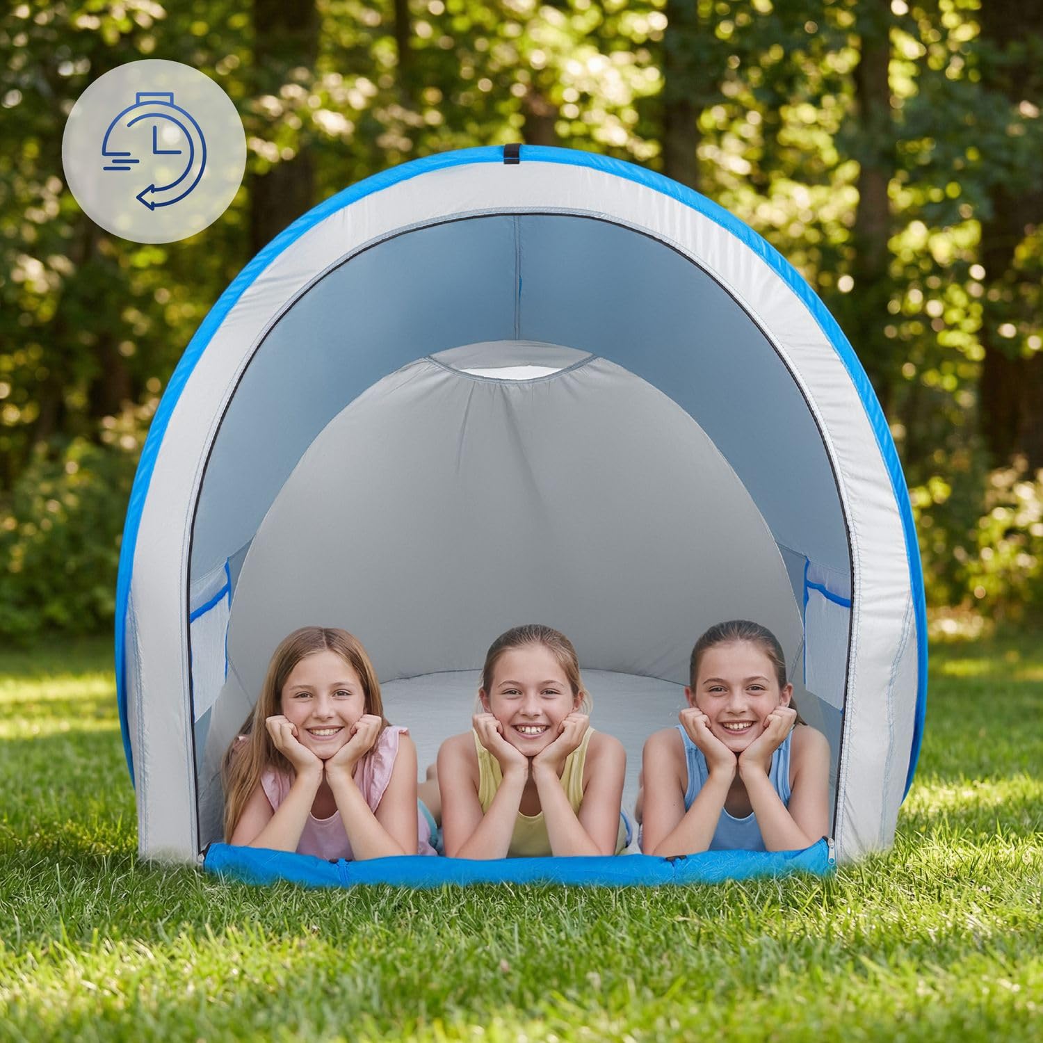 Tenda Pieghevole - Tenda da Spiaggia pop-up con Sacche di Sabbia - Tenda da Giardino Facile da Trasportare con Protezione UV 50 - Protezione dal Vento per Bambini e Adulti - Protezione Solare