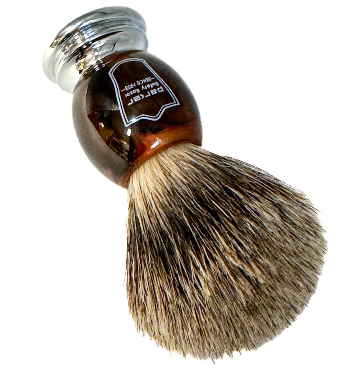 Parker Safety Razor 100% Tasso Puro Setola Faux Horn manico del pennello da barba con il basamento pennello