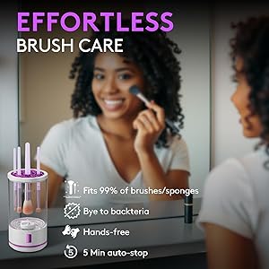 Makeup Brush Cleaner Machine, 2 in 1 Makeup Brush Cleanser & Washer, 7000 RPM High-Speed Deep Cleaning, Portable Automatic Cosmetic Brush Cleaner for All Makeup Brush and Sponge, White