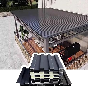 Metal Roof Panels Various Aluminum Roofing Panels with Polycarbonate Gazebo Top Cover Garages,Sheds, Stables and Mobile Homes Replacement for Patio Outdoor GardenW-1.5m/59in,