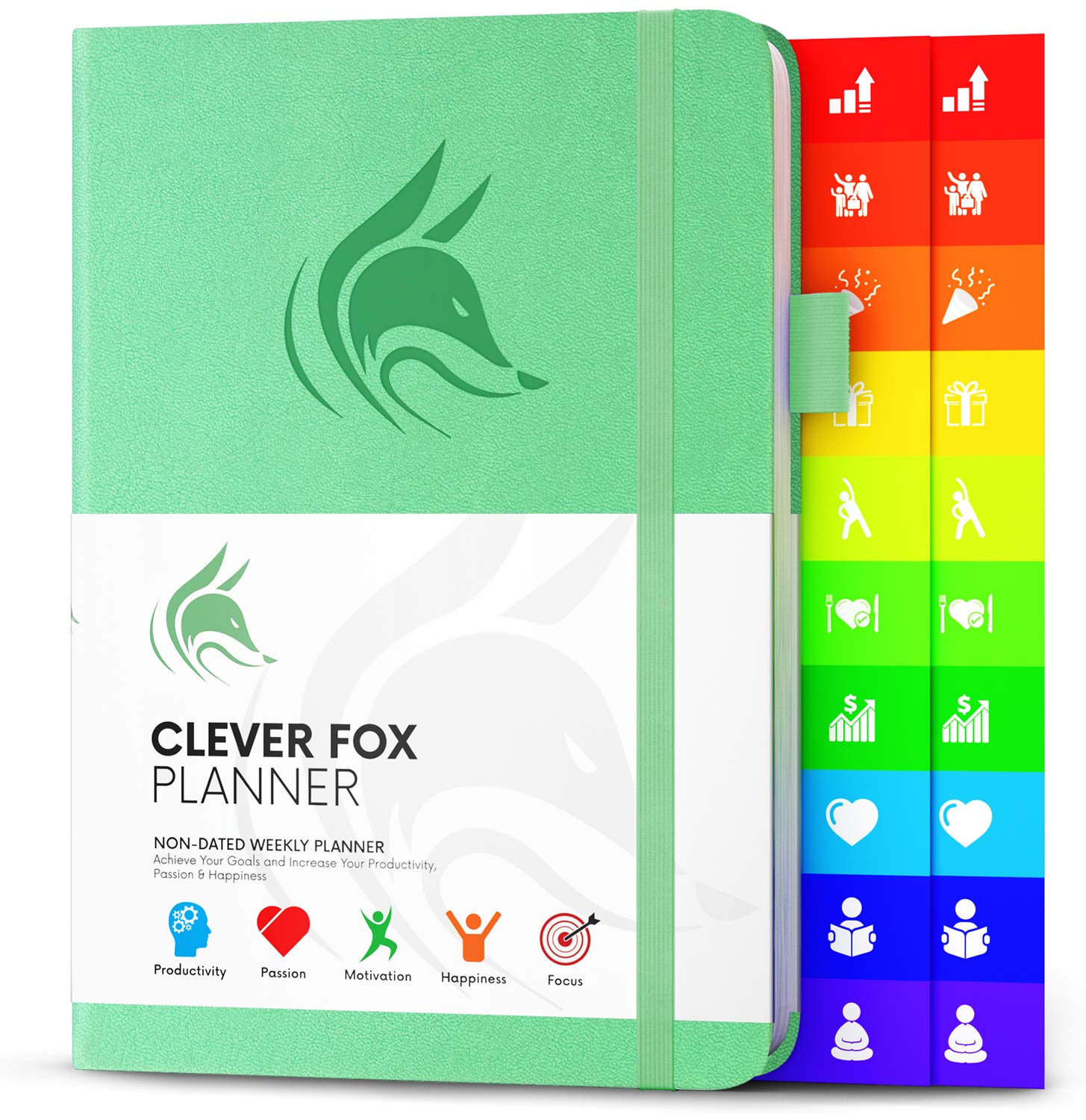 Clever FoxPlanner – Undated Weekly & Monthly Organizer Journal for Productivity, Time Management & Goals – A5 (Mint)The Forest Stewardship Council