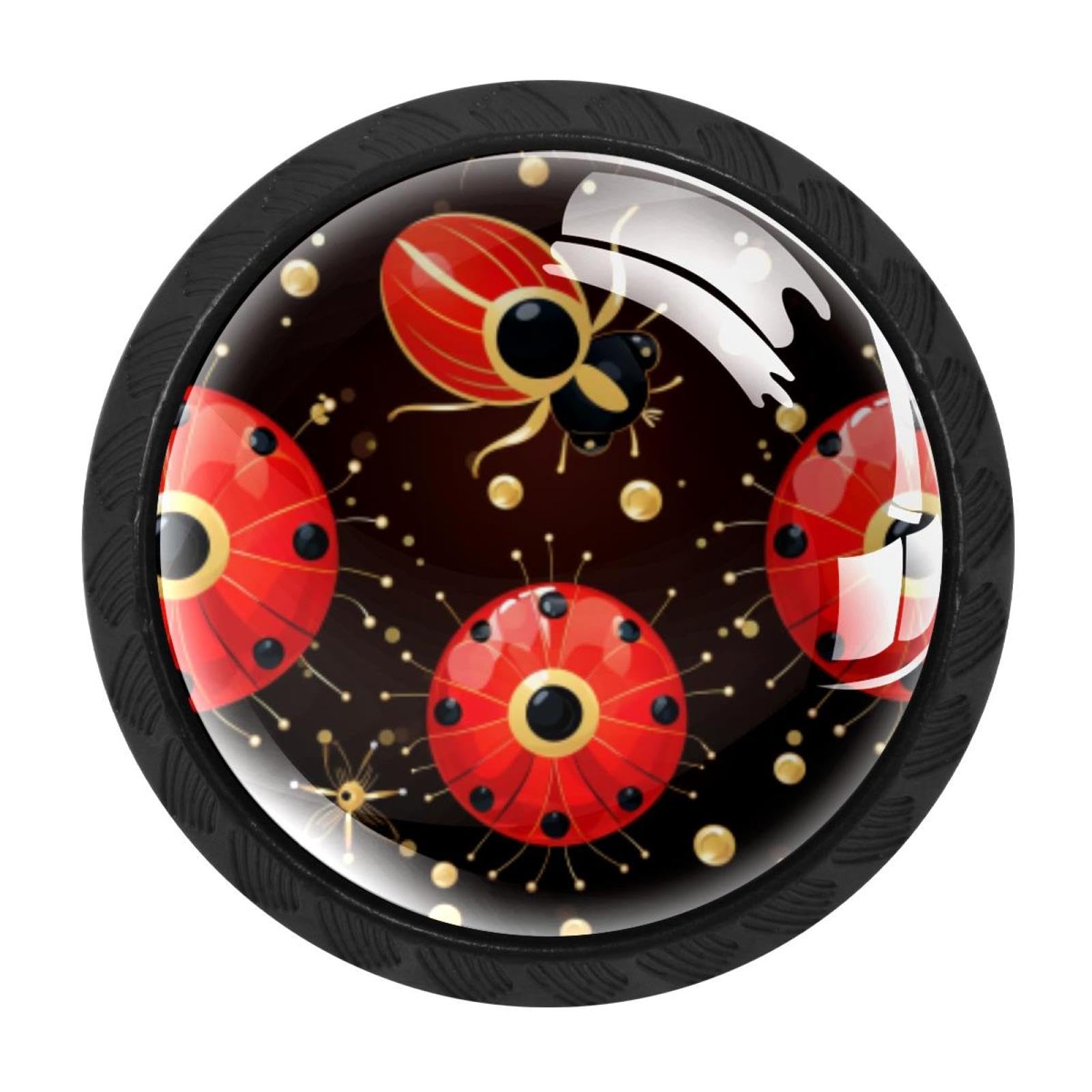 CHENZZZZ 4 Pieces Kitchen Cabinet Knobs Ladybird Drawer Knobs Dresser Knobs Drawer Pulls Door Knobs Dresser Drawer Handles Knobs for Dresser Drawers