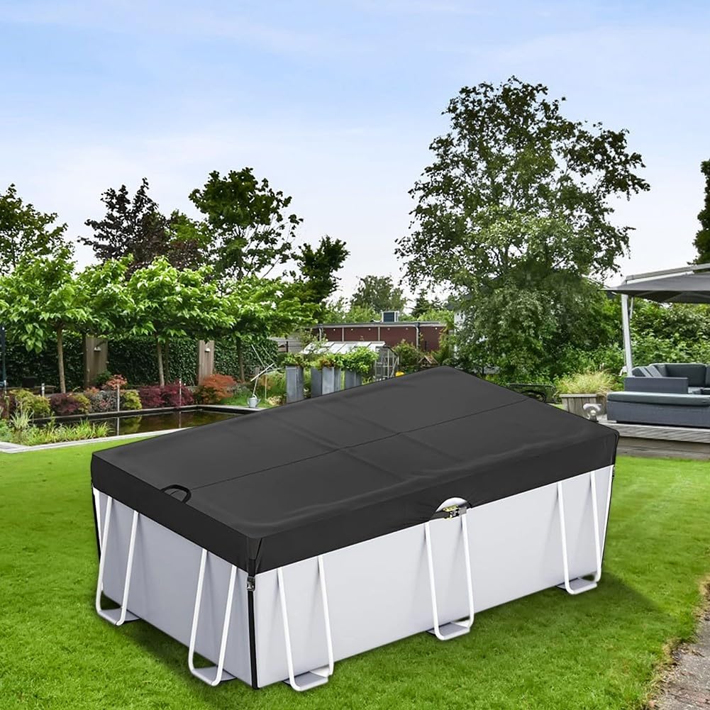 Resistente copertura rettangolare per piscina, realizzata in tessuto Oxford 210D con coulisse per protezione per tutte le stagioni (1,5 x 2,4 m)