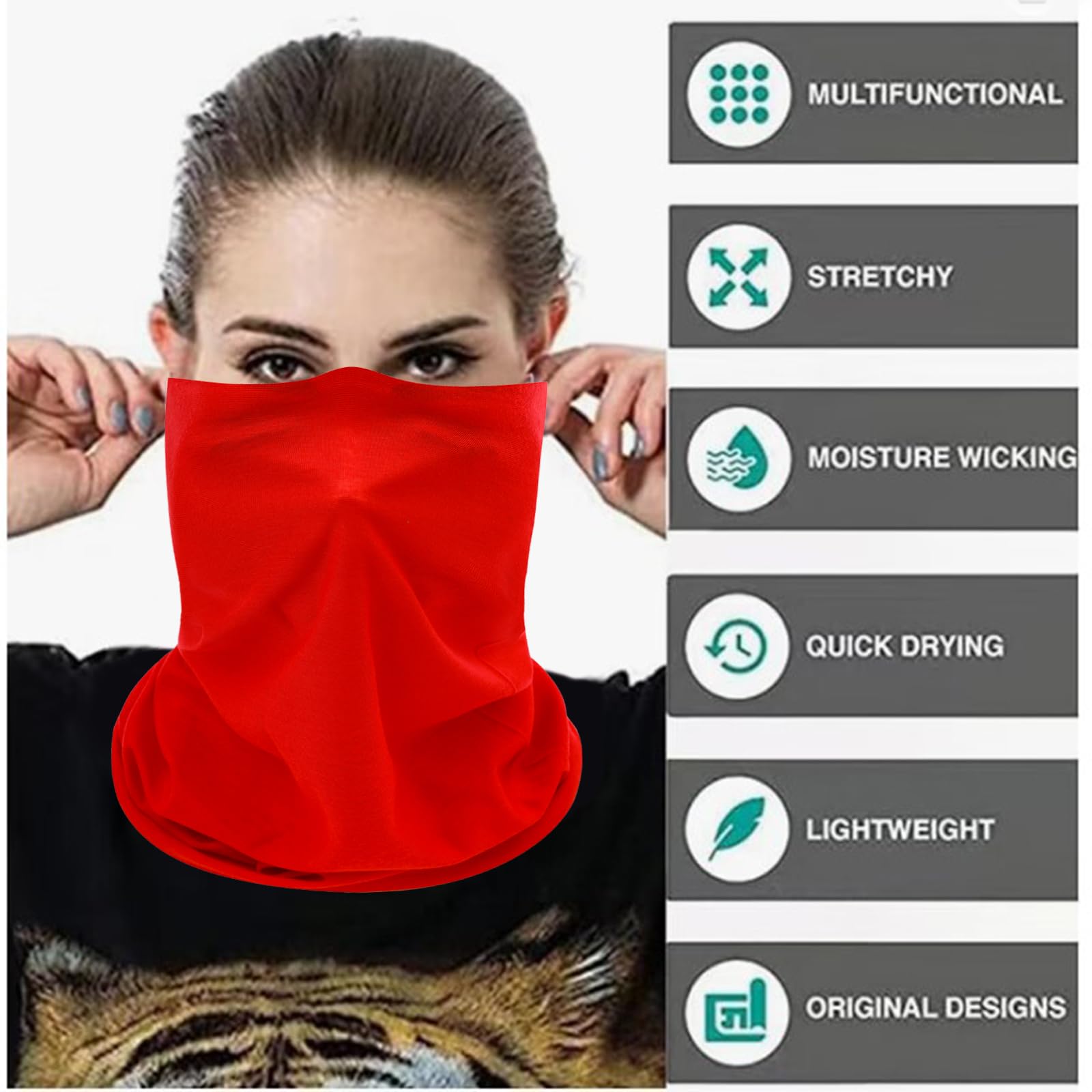 Cubrebocas para el cuello, bufanda de tubo, sin costuras, para pulir los caimanes, máscara facial para exteriores, múltiples sombreros