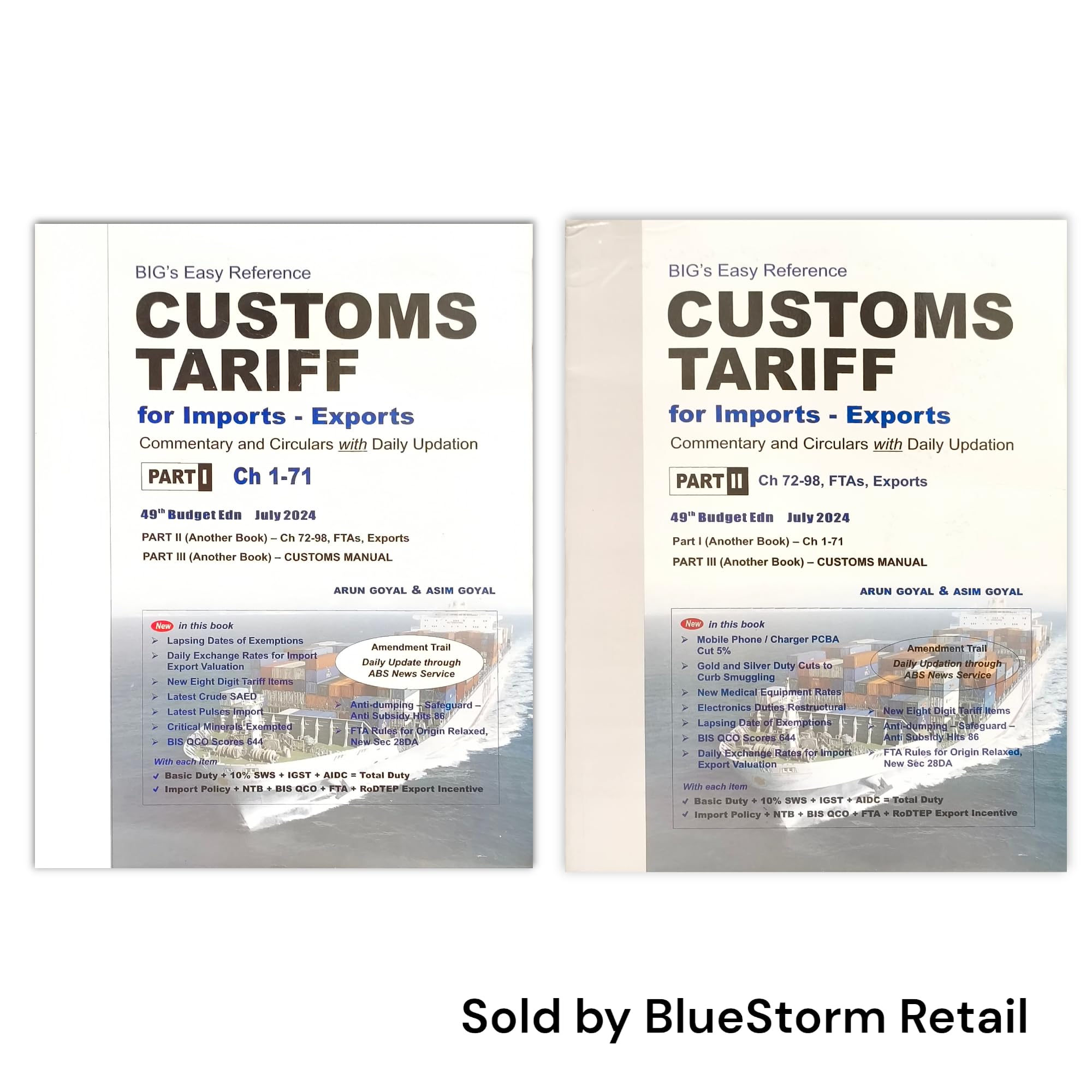 Customs Tariff | BIG's Easy Reference Customs Tariff (2 Volumes), 50th Budget Edition feb 2025 by Arun Goyal