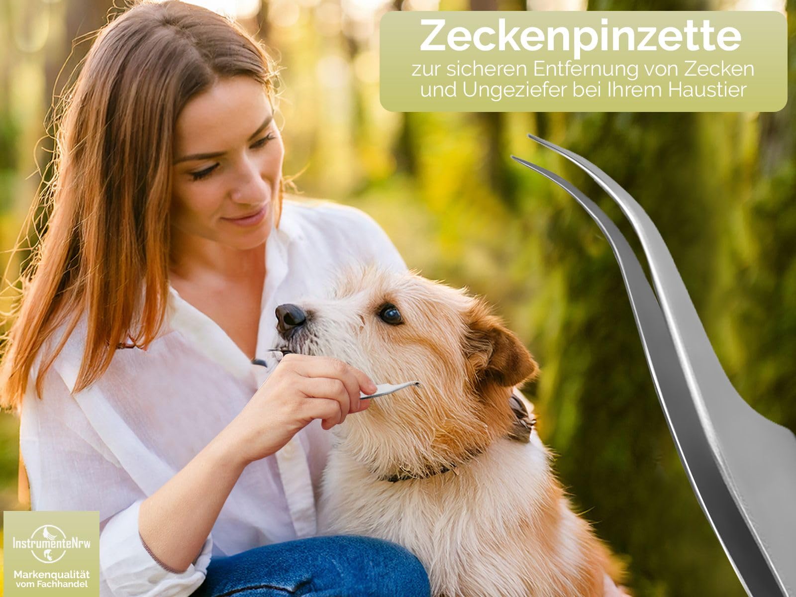 Premium Zeckenpinzette Zeckenzange Edelstahl Zecken Pinzette rostfreier Qualitätsstahl mit Aufbewahrungs-Etui