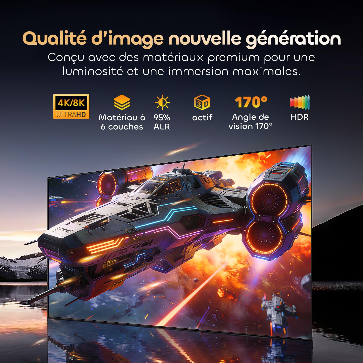 Écran Projecteur ALR Cadre Fixe Longue Focale 100 Pouces