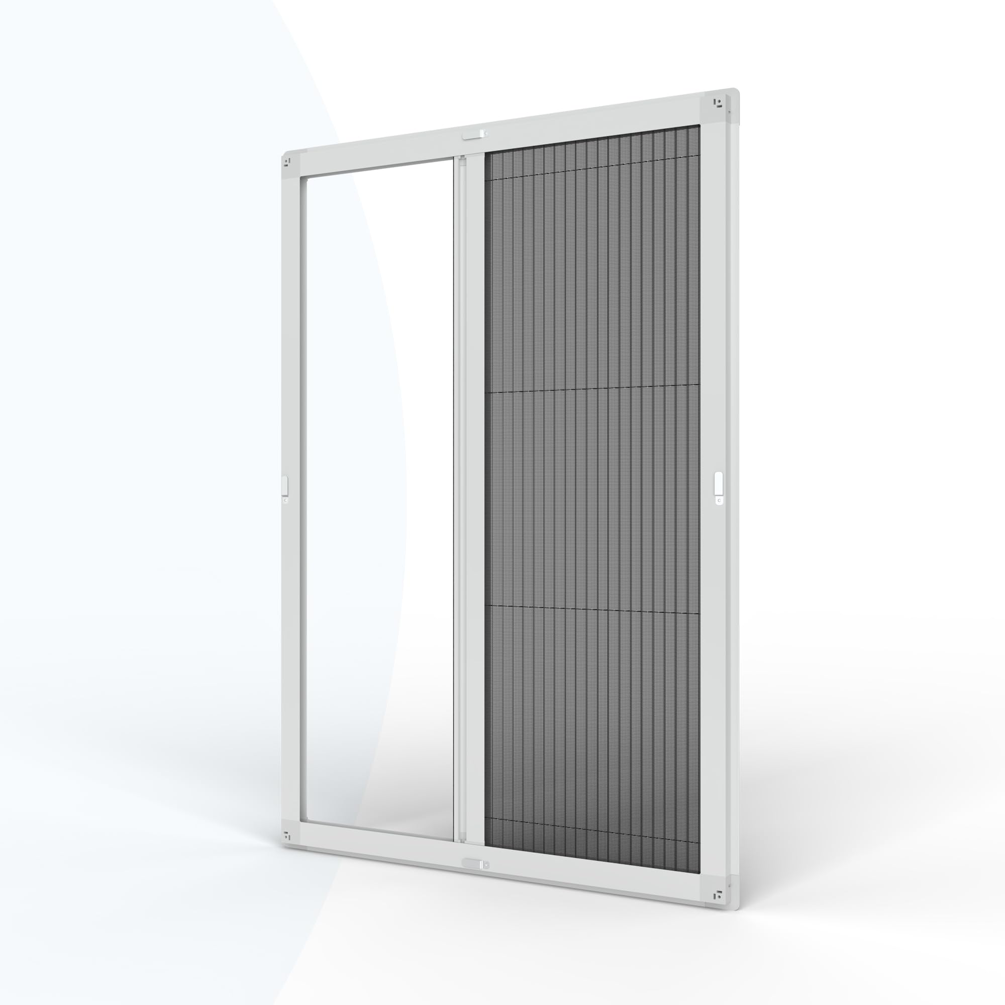Fliegengitter Plissee Fenster nach Maß ohne Bohren zum Klemmen – Insektenschutz mit Klemmmontage im Rahmen für einflügelige und bodentiefe Fenster – Fiberglasgewebe & Aluminiumprofile