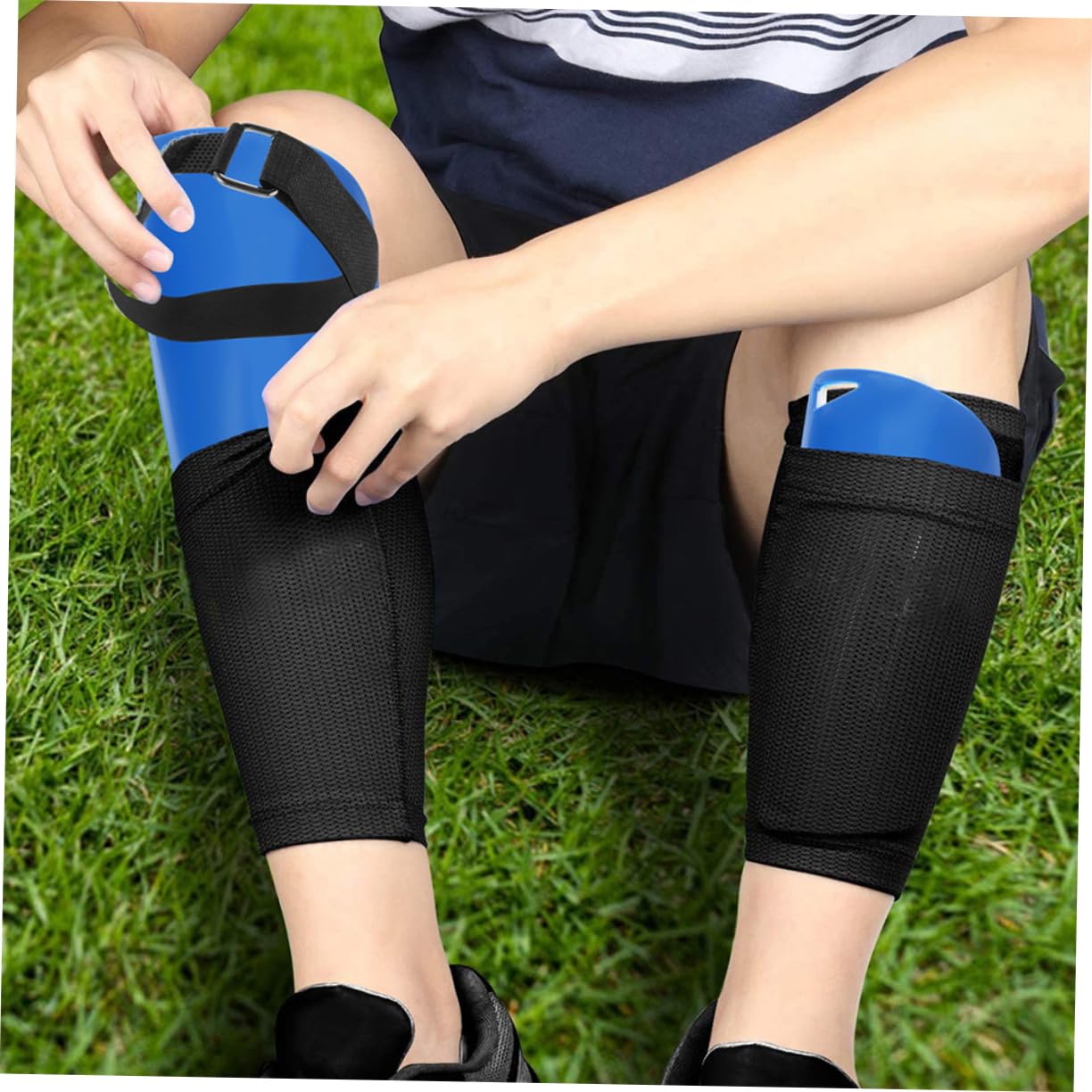 TOYANDONA Correas De Protección para Espinilleras De Fútbol con Cierre De Correas Fijas para Guardias De Accesorios Resistentes Y Duraderos para