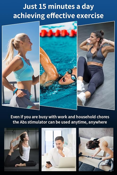 Ab Stimulator Muscle Toner,Abs Muscle Stimulator Abdominal Toning Fitness Belt for Men and Women Black