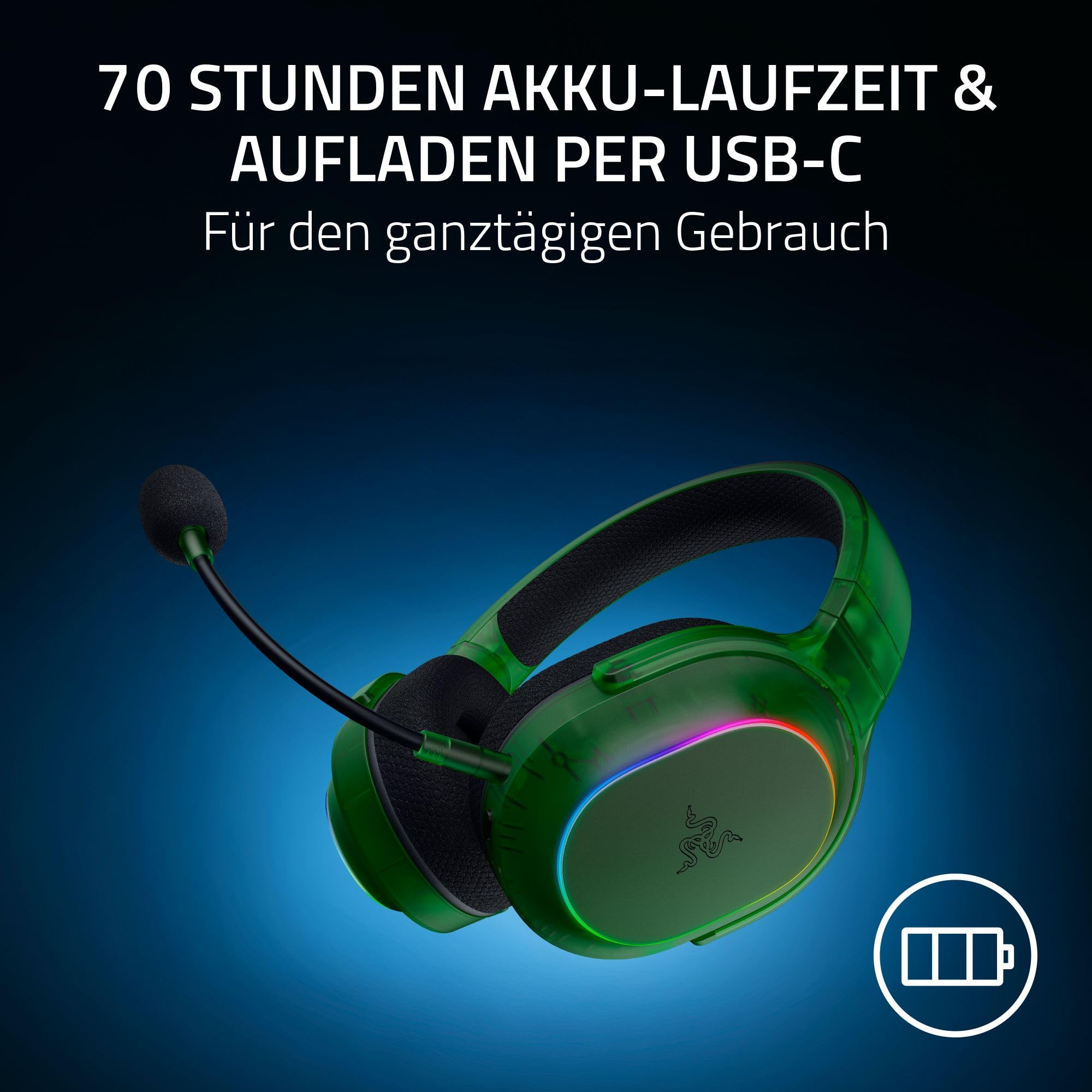 Razer Barracuda X Phantom Green Edition - Kabelloses Multi-Plattform Gaming Headset (285g, Triforce 40mm Driver, Dual Wireless HyperSpeed and Bluetooth) Phantom Green
