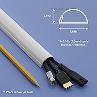 Vista 3 de D-Line Ocultador de cable semicircular, cubierta de cable patentada, para ocultar cables de montaje en pared de TV, canaleta para cables, cubiertas