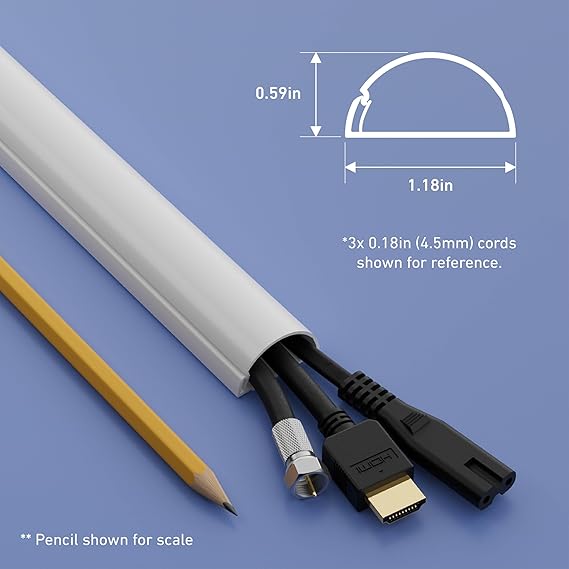 D-Line Cable Management Box (Small) & Medium Cable Raceway Multipack 10x 1.18 (W) x 0.59 (H) x 15.7 Lengths (13.12ft Total) with 19 Accessories - White