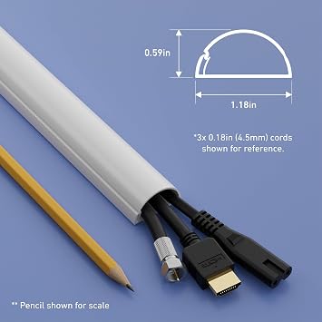 D-Line Cable Management Box (Small) & Medium Cable Raceway Multipack 10x 1.18 (W) x 0.59 (H) x 15.7 Lengths (13.12ft Total) with 19 Accessories - White