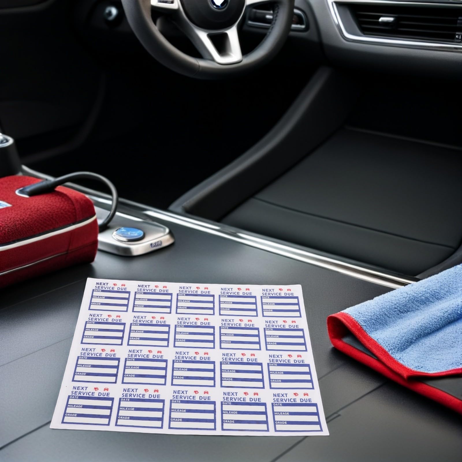 BESPORTBLE Adesivi Promemoria Cambio Olio Auto 400 Pezzi in Pet Resistenti alle Intemperie Layout Chiaro per Parabrezza e Accessori per Manutenzione Veicoli