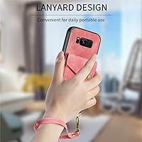 Vista 6 de Asuwish Funda para teléfono Samsung Galaxy S8 Plus con protector de pantalla de vidrio templado y correa para la muñeca, soporte para tarjeta