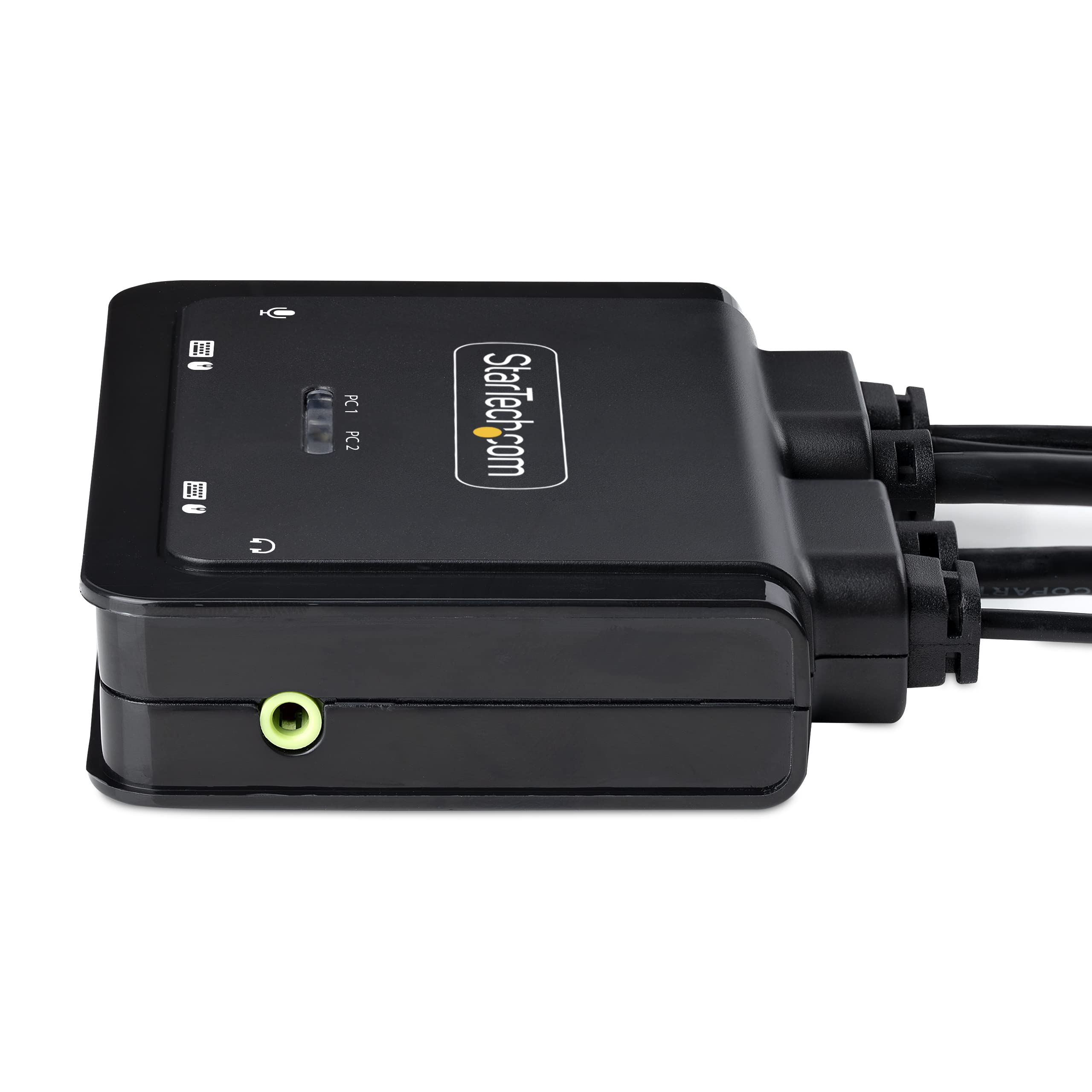 StarTech KVM USB-C e HDMI 2 Porte, 4K 60Hz, Alimentazione USB, Compatto | Commutazione Remota e Hotkey, Design Salvaspazio da Scrivania